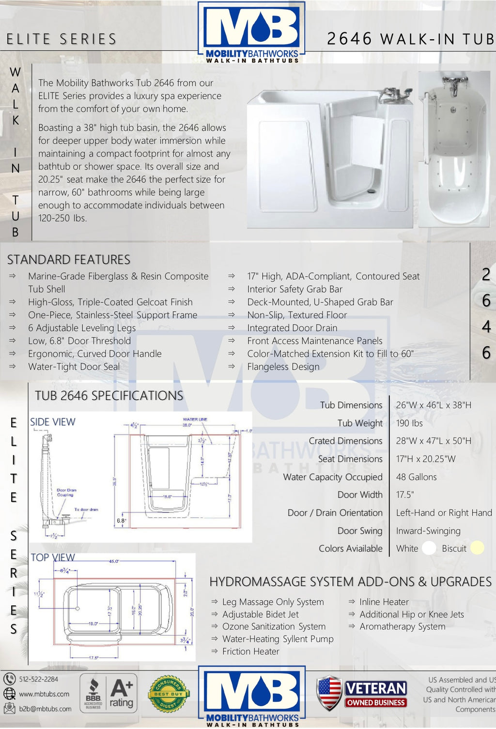 2646 Walk in Tub