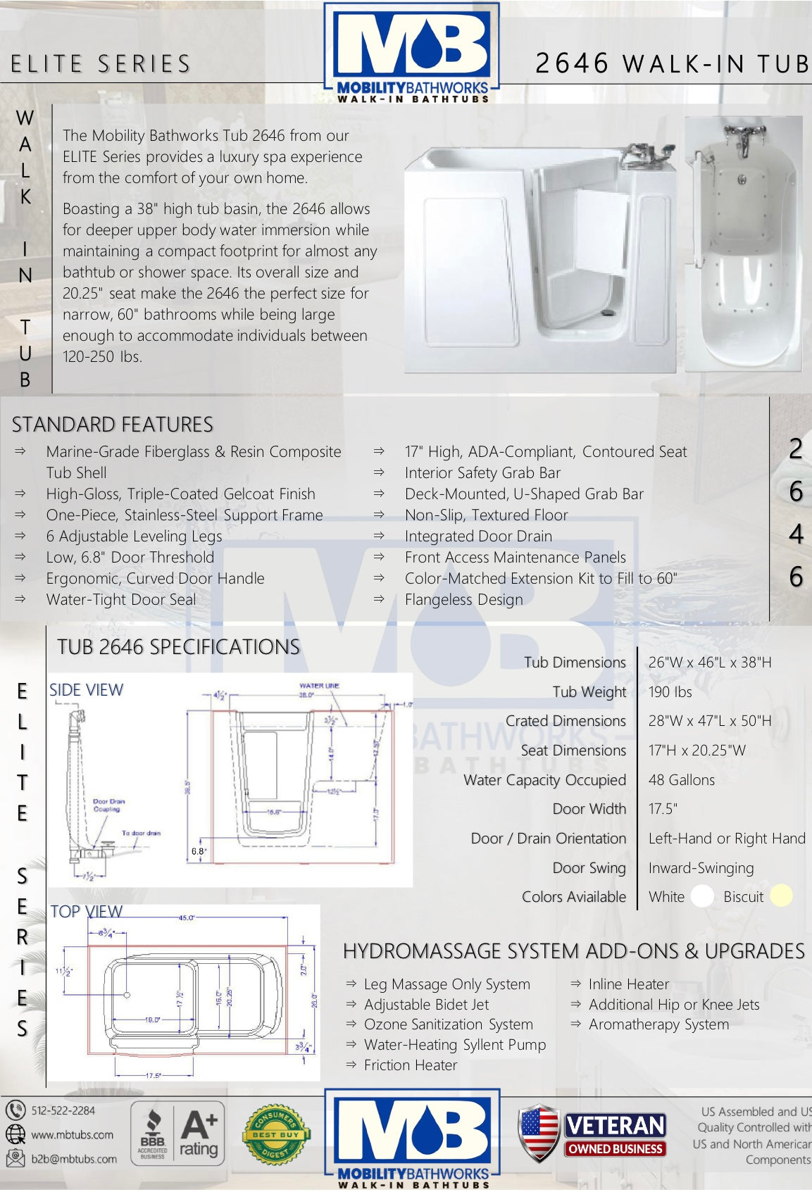 2646 Walk in Tub