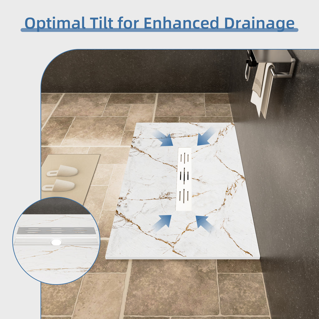 Curbless Shower Pan Center Drain