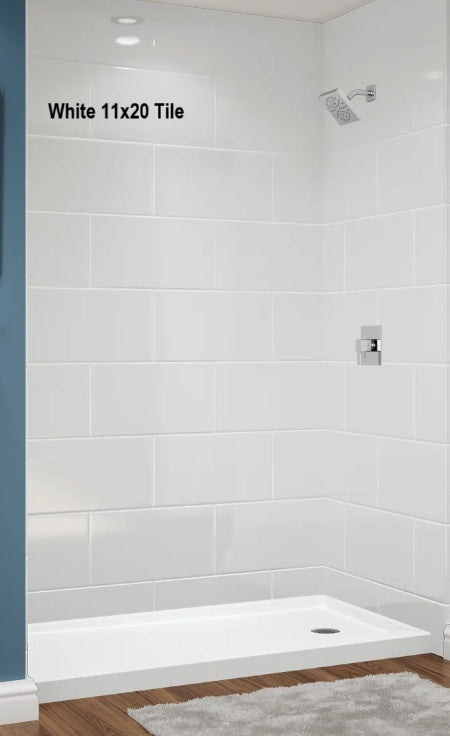 Acrylic Shower Wall Simulated Tile Systems 60" x 36" x 96"