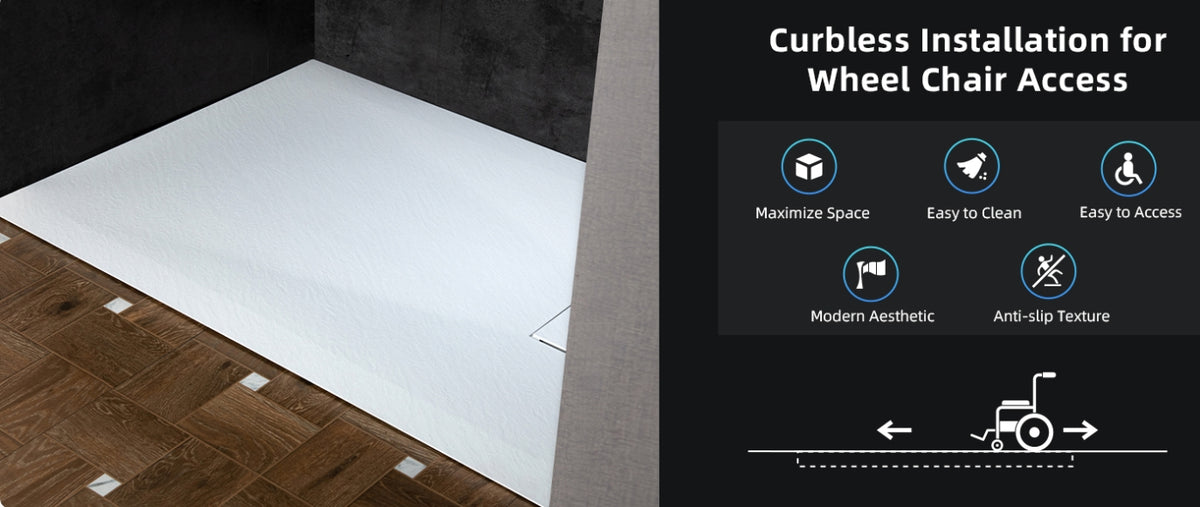 Curbless Shower Pan Center Drain