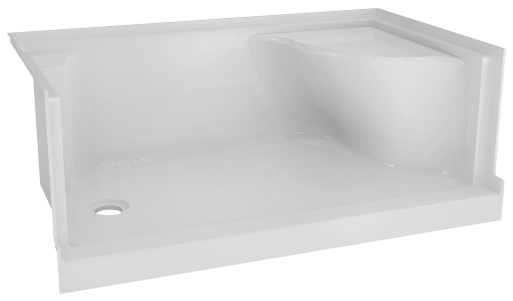 Shower Bases with Integrated Seat 60" x 32"