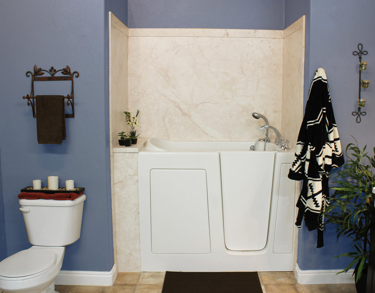Avora Hi-Touch Acrylic Walk in Tub Wall Kit Installed