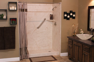 Avora Hi-Touch Acrylic Shower Wall Kit Installed