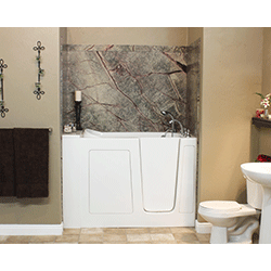 Avora Hi-Touch Acrylic Walk in Tub Wall Kit Installed